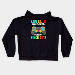 Level 8  Awesome Since 2012-8th Birthday Kids Hoodie